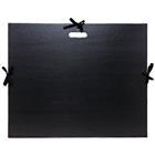 Tekenmap Kraft 59x72cm zwart vernist met lint en handvat Exacompta