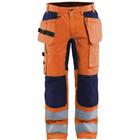 Werkbroek met Stretch High Vis 1552 - oranje/marineblauw