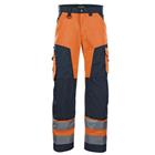 Werkbroek High Vis zonder spijkerzak 1566 - oranje/marineblauw