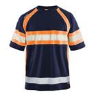 T-shirt High Vis UV 3337 - ronde hals - fluo oranje/marineblauw