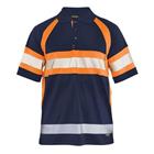 Poloshirt High Vis Klasse 1 UV 3338-knoopsluiting-marineblauw/oranje