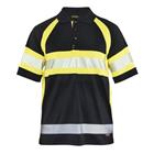 Poloshirt High Vis Klasse 1 UV 3338 - knoopsluiting - zwart/fluo geel