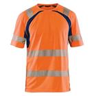 T-Shirt High Vis UV 3397 - marineblauw/fluo oranje