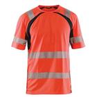 T-Shirt High Vis UV 3397 - zwart/fluo rood