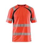 T-Shirt High Vis UV 3397 - zwart/fluo rood