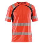 T-Shirt High Vis UV 3397 - zwart/fluo rood