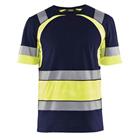 T-shirt High Vis UV korte mouw ronde hals 3421 - marineblauw/fluo geel