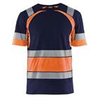 T-shirt High Vis UV korte mouw ronde hals 3421 - marineblauw/fluo geel