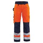 Werkbroek Dames High Vis zonder spijkerzak 7155 -oranje/marineblauw