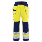 Werkbroek Dames High Vis met spijkerzak 7156 - geel/marineblauw