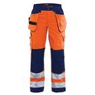 Werkbroek Dames High Vis met spijkerzak 7156 - oranje/marineblauw