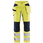 Werkbroek Dames High Vis met stretch 7163 - Geel/Marineblauw