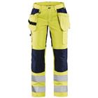 Werkbroek Dames High Vis met stretch 7163 - Geel/Marineblauw