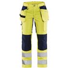 Werkbroek Dames High Vis met stretch 7163 - Geel/Marineblauw