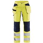 Werkbroek Dames High Vis met stretch 7163 - Geel/Marineblauw