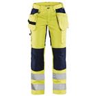 Werkbroek Dames High Vis met stretch 7163 - Geel/Marineblauw