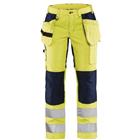 Werkbroek Dames High Vis met stretch 7163 - Geel/Marineblauw