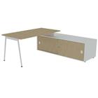 Bureau met schuifdeurkast 160x80 cm - Quadrifoglio