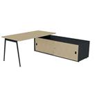 Bureau met schuifdeurkast 160x80 cm - Quadrifoglio