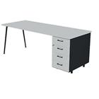 Bureau met ladeblok 160x80 cm HB 6 laden - Quadrifoglio