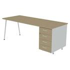 Bureau met ladeblok 160x80 cm HB 6 laden - Quadrifoglio