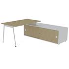 Bureau met schuifdeurkast 140x80 cm - Quadrifoglio