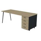 Bureau met ladeblok 160x80 cm HB 6 laden - Quadrifoglio