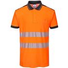 Poloshirt Korte Mouw PW3 Hi-Vis Zwart/oranje T180 Portwest