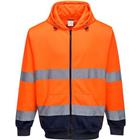 Sweatshirt met ritssluiting capuchon Tweekleurig Blauw/oranje Portwest