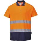 Polo Comfort Katoen Tweekleuren Blauw/oranje S174 Portwest