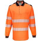 Poloshirt Langemouw PW3 Hi-Vis T184 Zwart/oranje Portwest