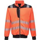 Sweatshirt met rits met hoge zichtbaarheid, PW370, zwart/oranje - Portwest