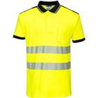 Poloshirt Korte Mouw PW3 Hi-Vis Zwart/geel T180 Portwest