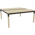 Bureau Bench met schuifblad X4 eiken met antraciet/eiken poten