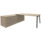 Bureau Steel Direction op poten met 3 laden