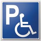 Parkeerbord met rolstoelgebruiker pictogram