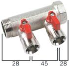 Henco CV/perslucht/tap/koelwater verdeler | VB060504-ROOD