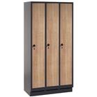 Garderobekast met houten deur Evolo - 2 tot 4 kolommen breedte 300 mm - Op sokkel