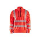 High Vis sweatshirt halve rits Fluo - Blåkläder