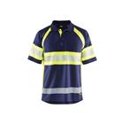 Poloshirt High Vis Klasse 1 UV 3338-knoopsluiting-marineblauw/geel