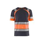 T-shirt High Vis UV korte mouw ronde hals 3421 - marineblauw/fluo geel