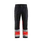 Werkbroek High Vis met stretch Zwart/Fluor Rood - Blåkläder