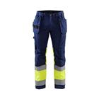 Werkbroek High Vis stretch 1558 - marineblauw/geel