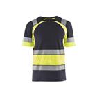 T-shirt High Vis UV korte mouw ronde hals 3421 - marineblauw/fluo geel