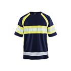 T-shirt High Vis UV 3337 - ronde hals - fluo geel/marineblauw