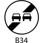 Signaalbord - B34 - Einde verbod voor vrachtwagens om motorvoertuigen in te halen