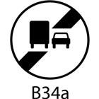 Signaalbord - B34a - Einde verbod voor vrachtwagens om motorvoertuigen in te halen