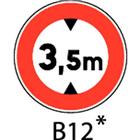 Signaalbord - B12 - Te bepalen maximumhoogte