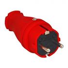Solidstekker 16A rubber randaarde IP44 rood