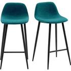 Paperflow Bar Stool Blauw met Zwart Poten Pack of 2